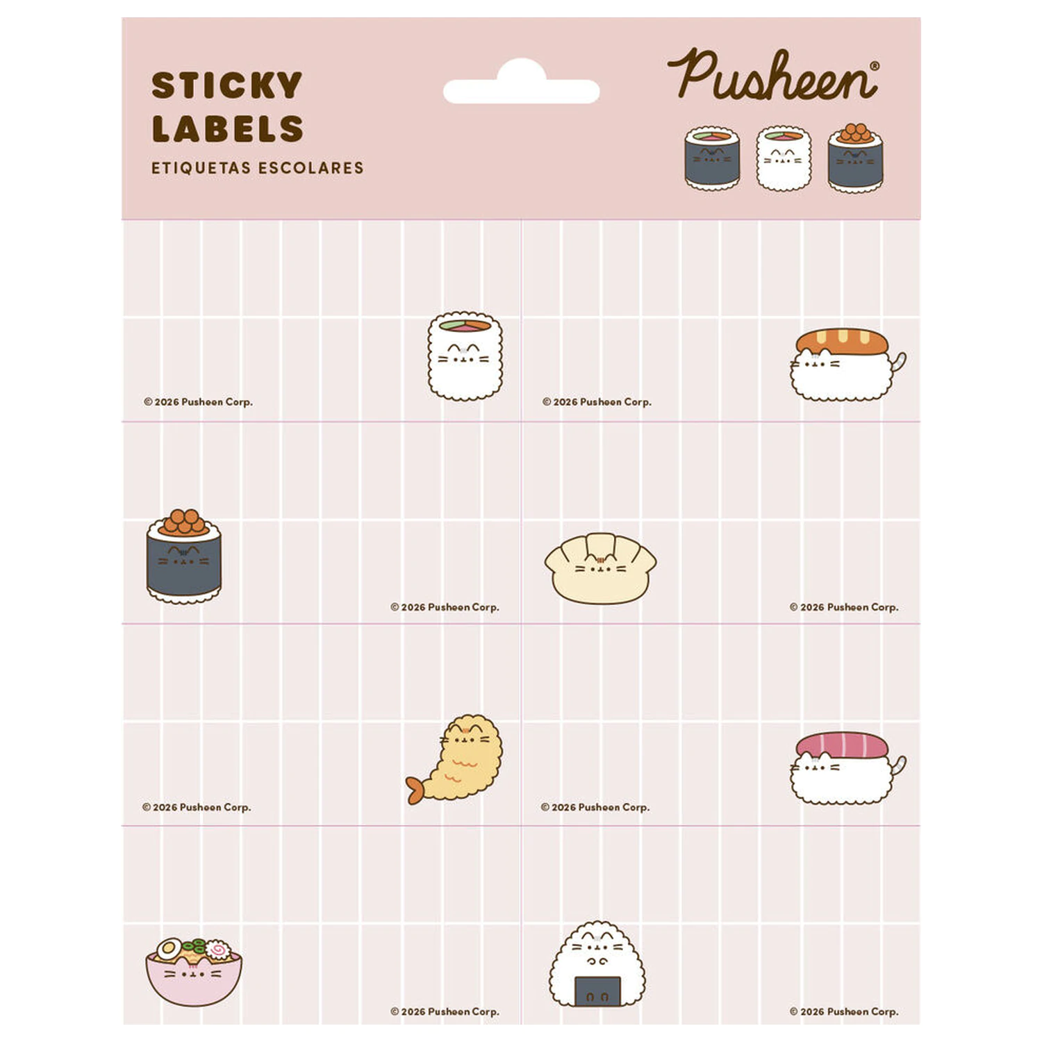 Pusheen Sushi Roll füzetcímke termékfotó