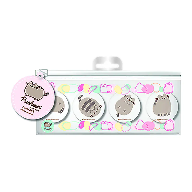 Pusheen tolltartó és 4 db radír termékfotó