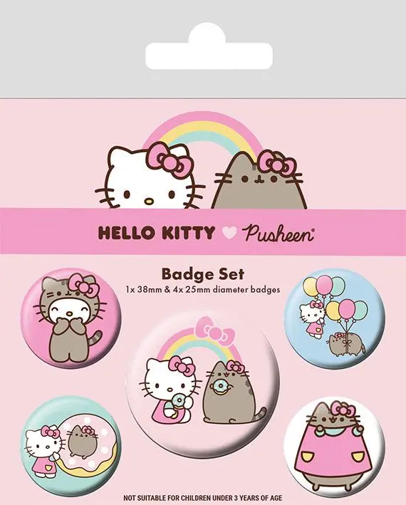 Pusheen x Hello Kitty kitűző csomag Collaboration termékfotó