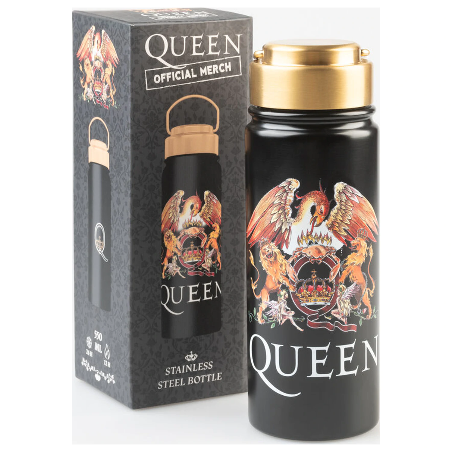 Queen rozsdamentes acél palack kulacs 500ml termékfotó
