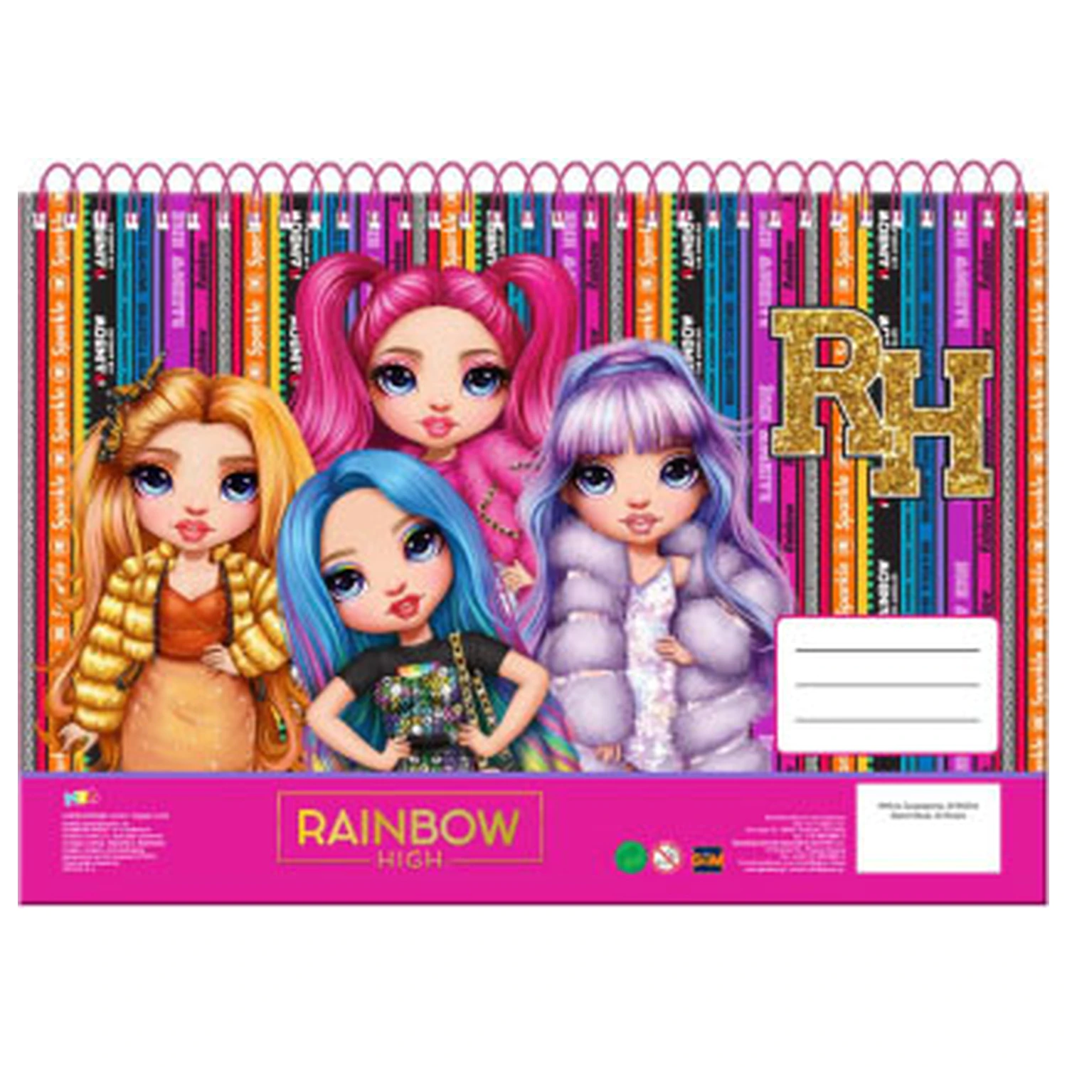 Rainbow High School A/4 spirál vázlatfüzet, 30 lapos termékfotó