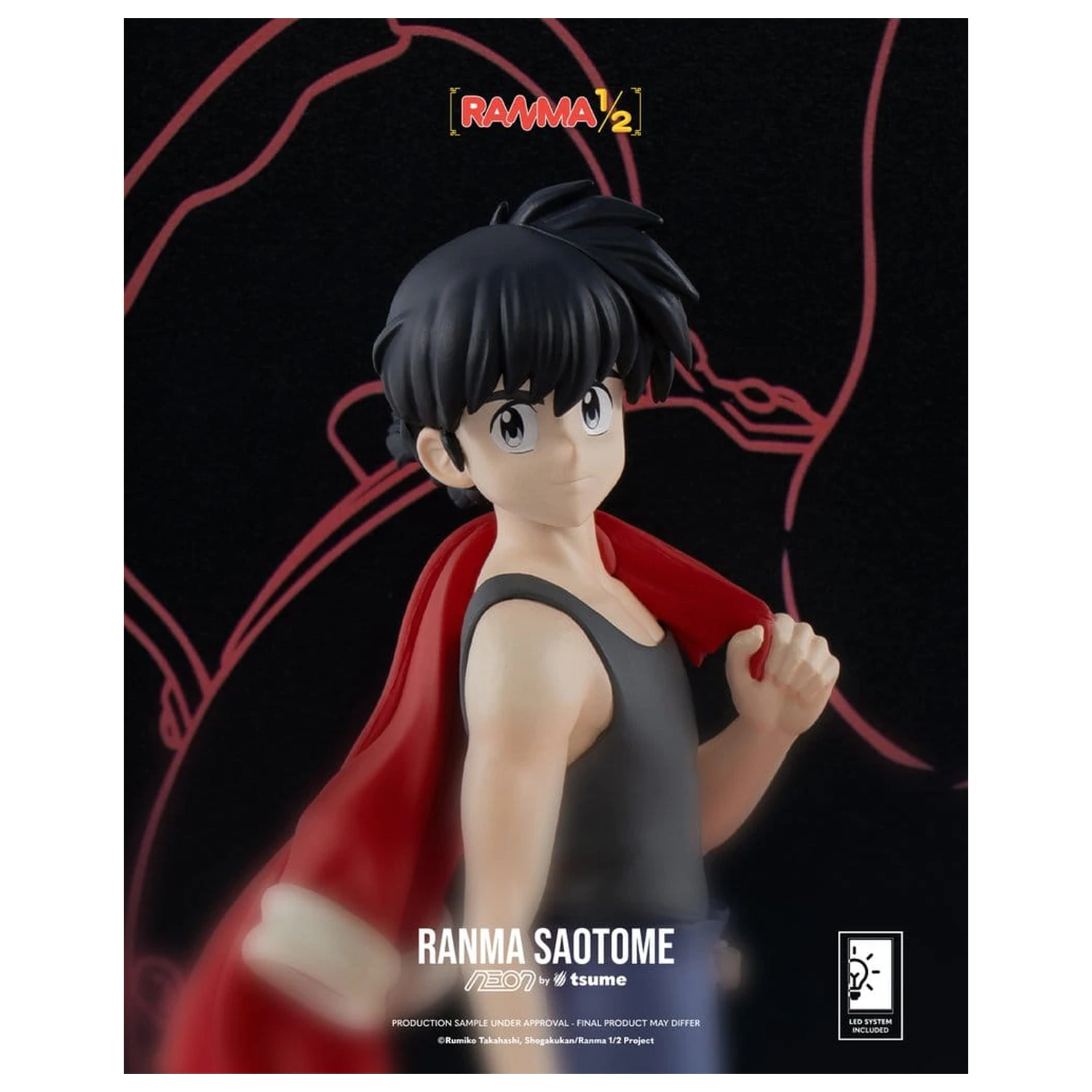 Ranma Neon figura 1/9 Ranma Saotome Boy 20 cm termékfotó