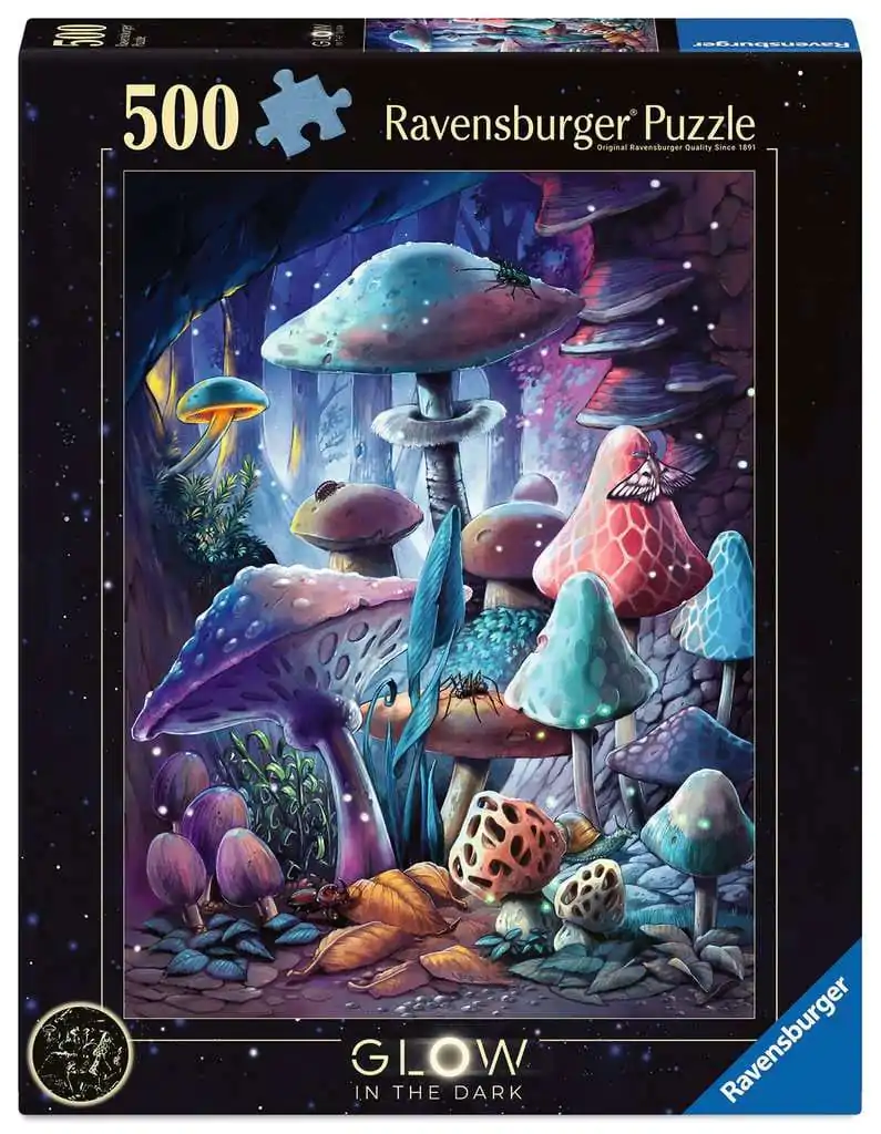 Ravensburger Glow-in-the-Dark Moonlight Mushrooms puzzle (500 darab) termékfotó