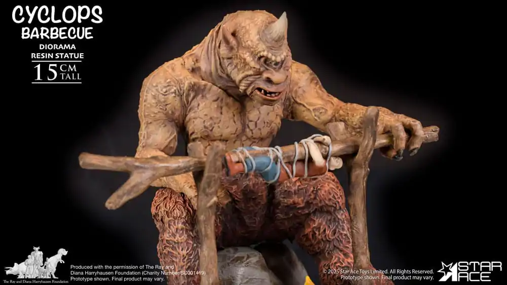 Ray Harryhausen 1/8 Cyclops Barbecue Scene Diorama szobor figura 17 cm termékfotó