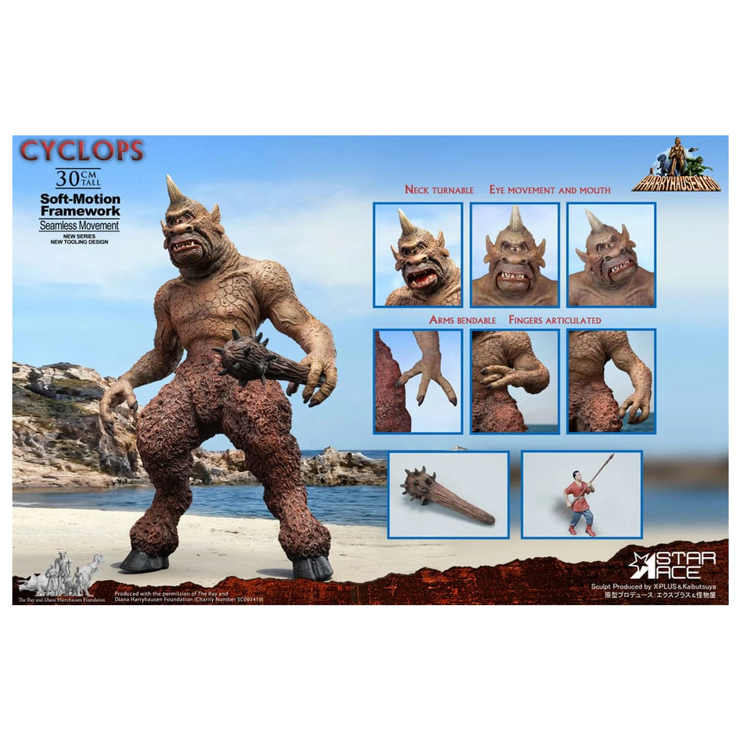 Ray Harryhausen Soft-Motion Series Cyclops szobor figura 30 cm termékfotó