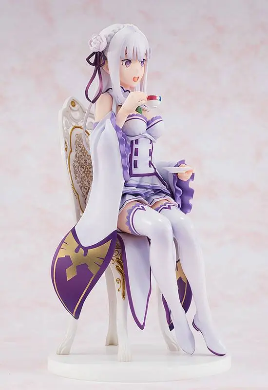 Re:ZERO -Starting Life in Another World- 1/7 Emilia Tea Party Ver. PVC szobor figura 20 cm termékfotó