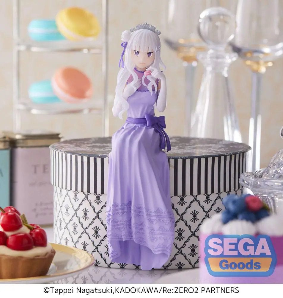 Re:Zero - Starting Life in Another World: Lost in Memories PM Perching Emilia (Dressed-Up Party) PVC szobor figura 14 cm termékfotó