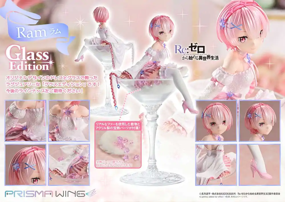 Re:ZERO Starting Life in Another World Prisma Wing 1/7 Ram Glass Edition PVC szobor figura 24 cm termékfotó