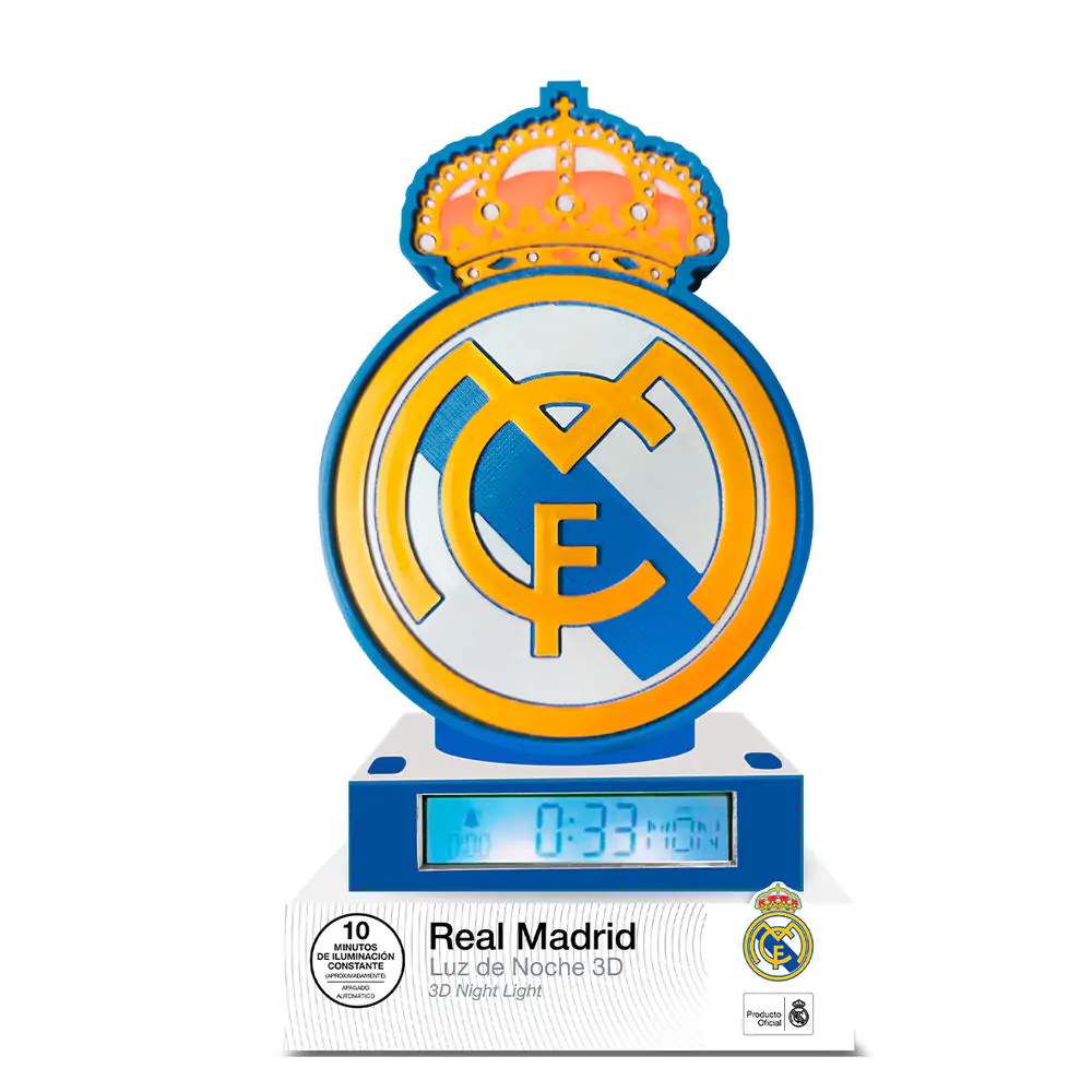 Real Madrid 3D ébresztőórás lámpa termékfotó