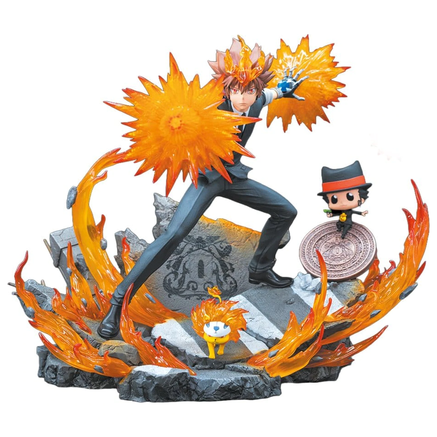 Reborn 1/6 Tsuna, Reborn & Natsu gyanta szobor figura 37 cm termékfotó