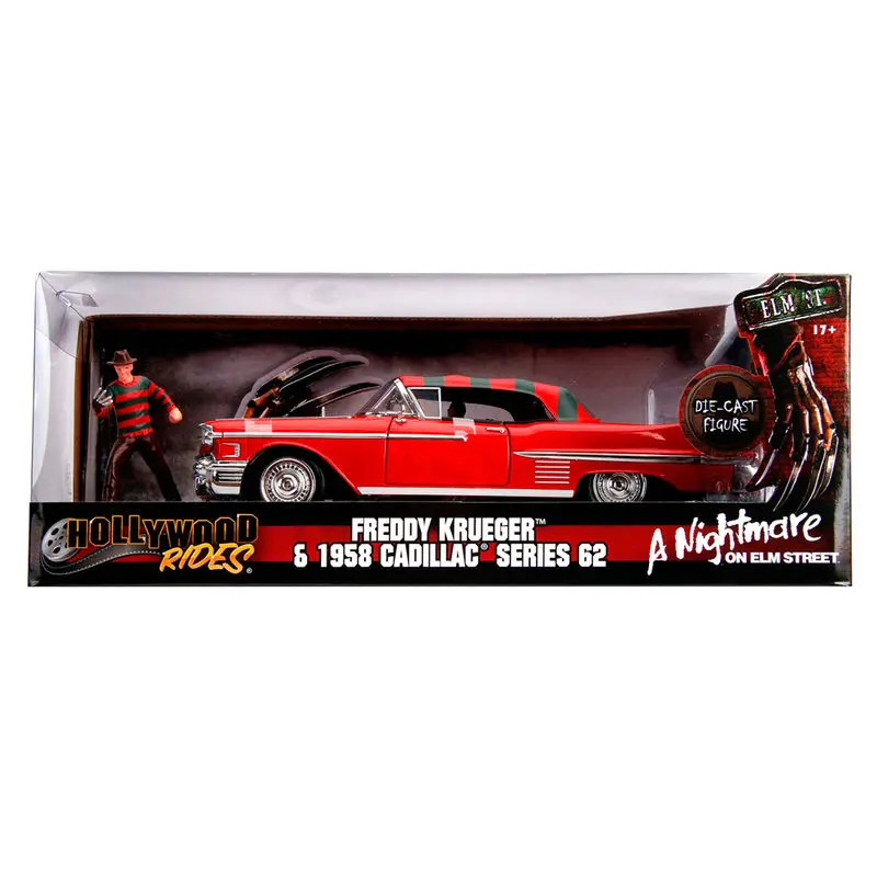 Rémálom az Elm utcában Cadillac Series 62 1958 fém autó és figura szett termékfotó