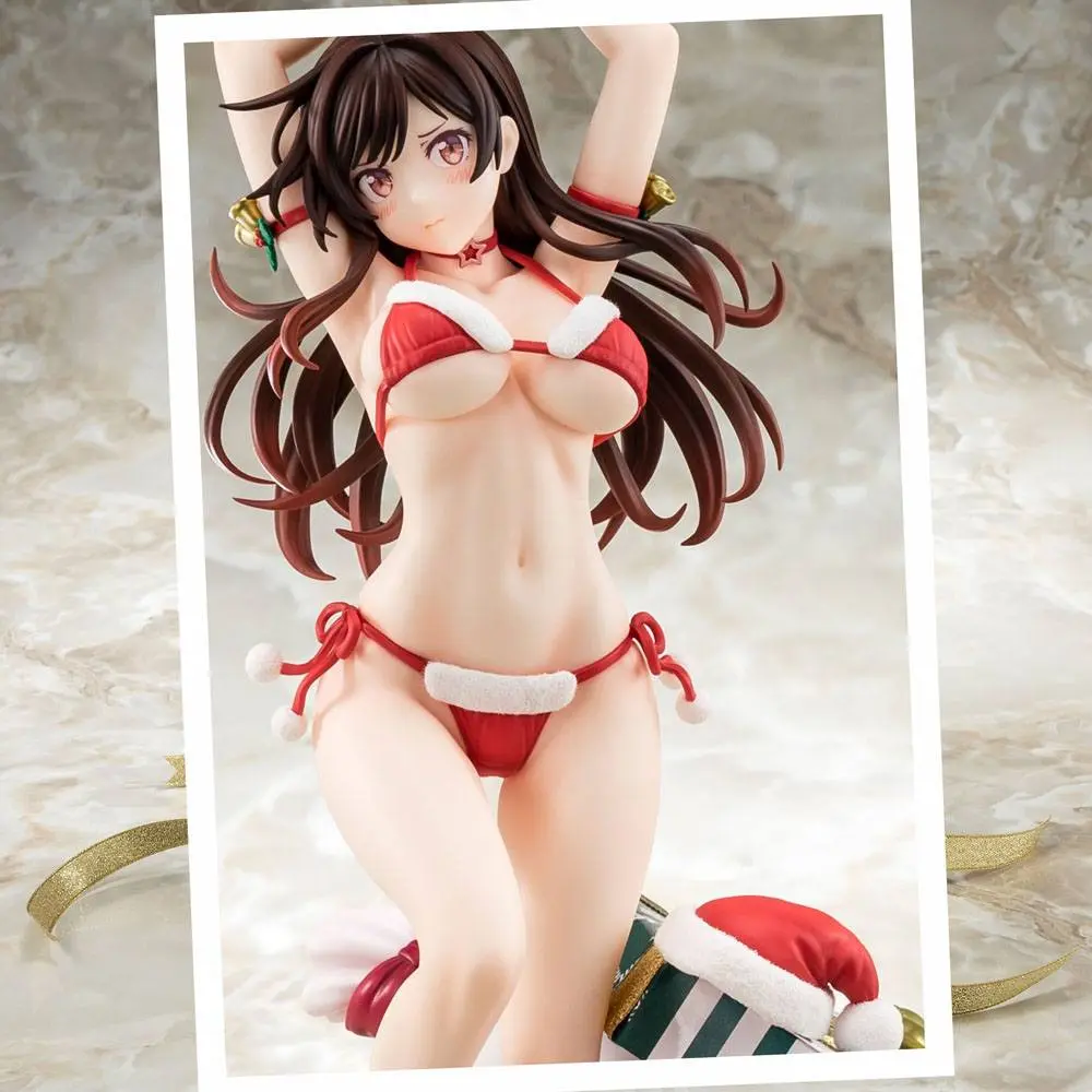Rent-A-Girlfriend 1/6 Mizuhara Chizuru Santa Bikini de Fuwamoko 2nd Xmas PVC szobor figura 26 cm termékfotó