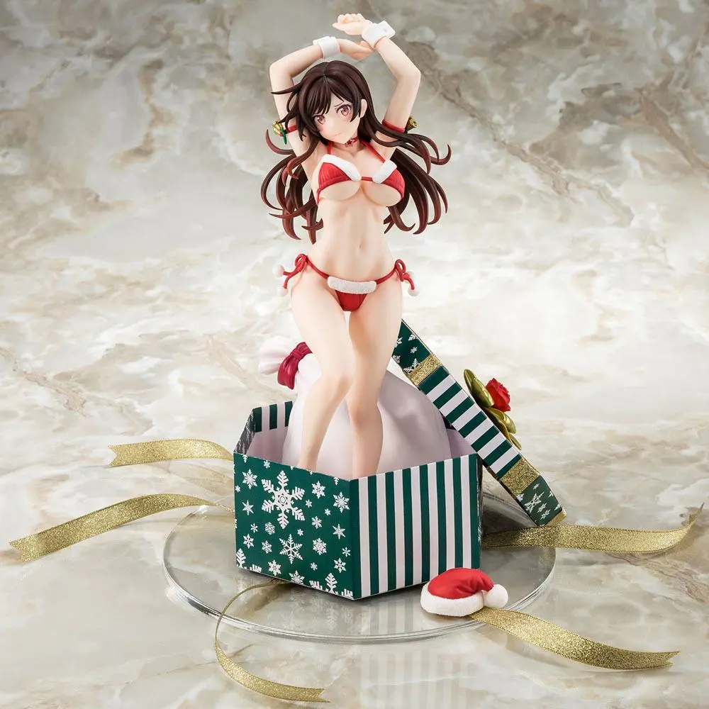 Rent-A-Girlfriend 1/6 Mizuhara Chizuru Santa Bikini de Fuwamoko 2nd Xmas PVC szobor figura 26 cm termékfotó
