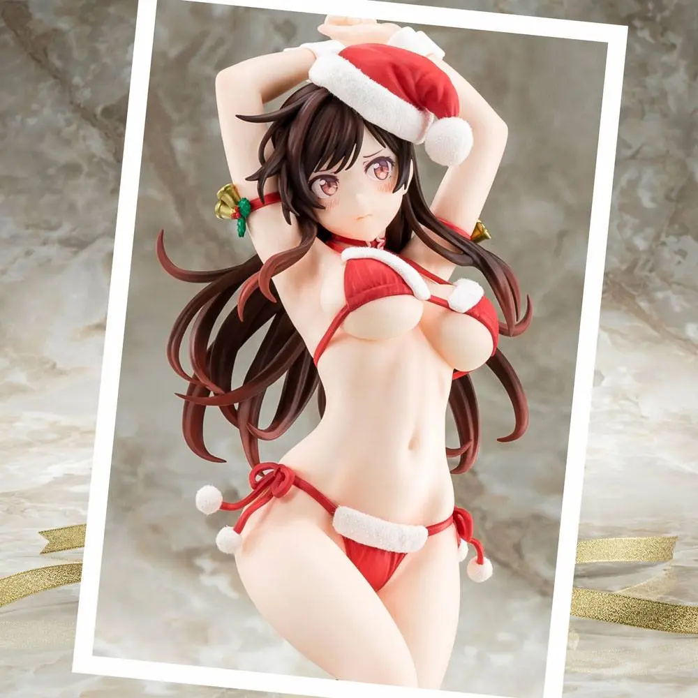 Rent-A-Girlfriend 1/6 Mizuhara Chizuru Santa Bikini de Fuwamoko 2nd Xmas PVC szobor figura 26 cm termékfotó