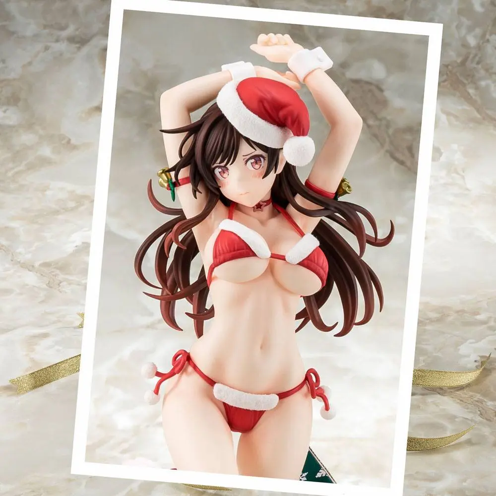 Rent-A-Girlfriend 1/6 Mizuhara Chizuru Santa Bikini de Fuwamoko 2nd Xmas PVC szobor figura 26 cm termékfotó