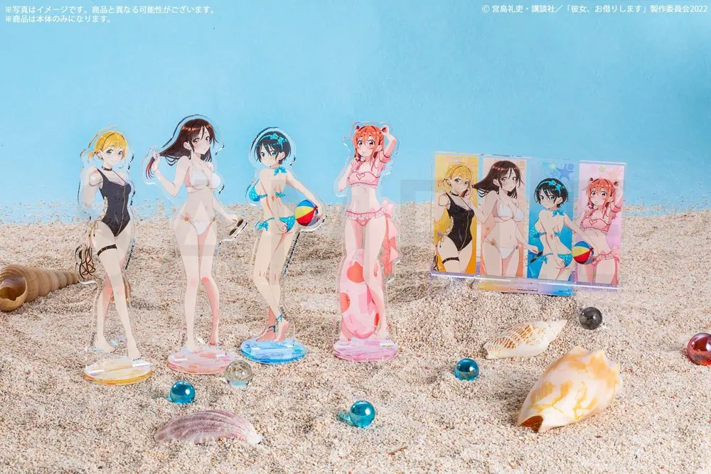 Rent-A-Girlfriend Swimsuit and Girlfriend Acrylic figura Kanojo, Okarishimasu  állvány figura 14 cm termékfotó