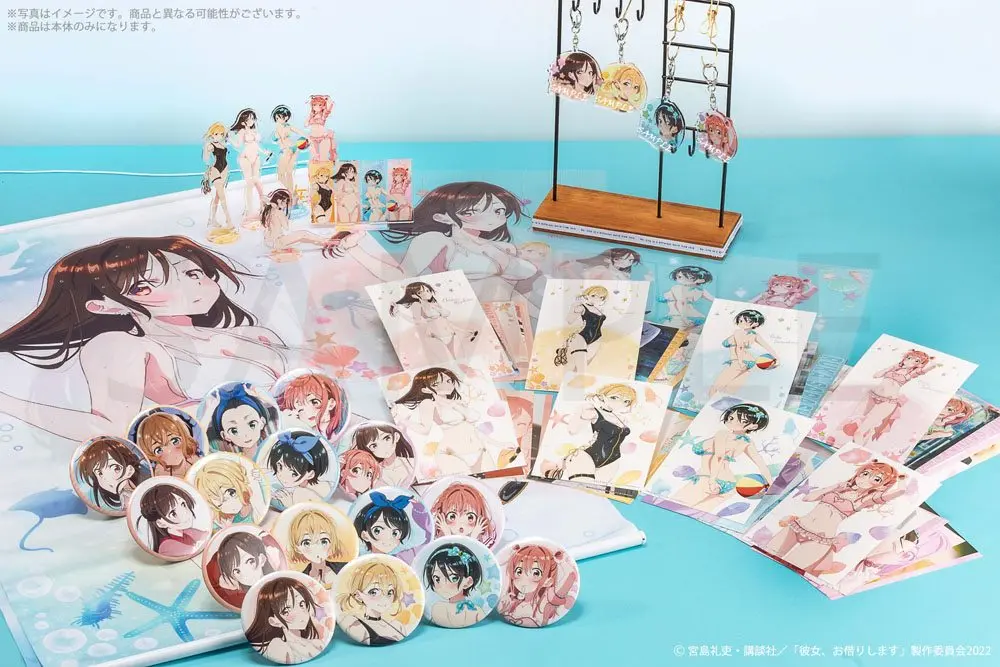 Rent-A-Girlfriend Swimsuit and Girlfriend Acrylic figura Kanojo, Okarishimasu  állvány figura 14 cm termékfotó