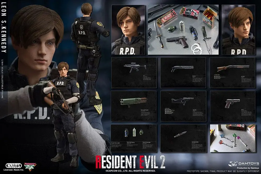 Resident Evil 2 1/6 Leon S. Kennedy akciófigura 30 cm termékfotó