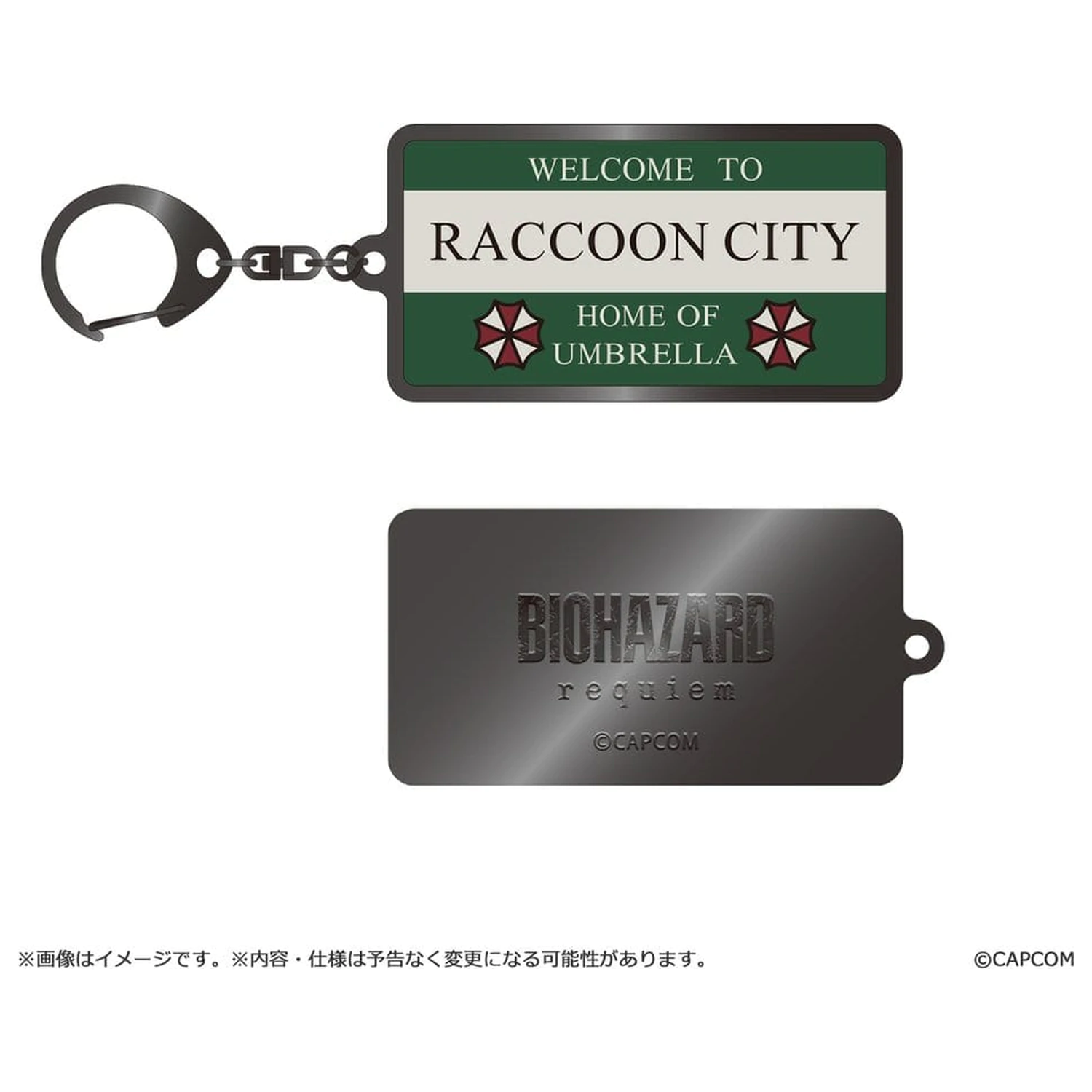 Resident Evil Requiem Raccoon City Welcome Sign fém kulcstartó termékfotó