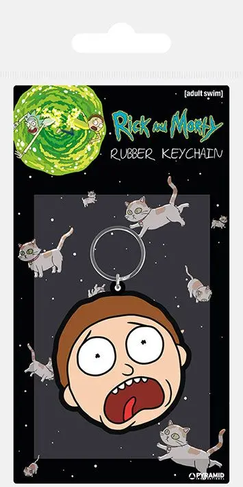 Rick &amp; Morty gumis kulcstartó Morty Terrified Face 6 cm termékfotó