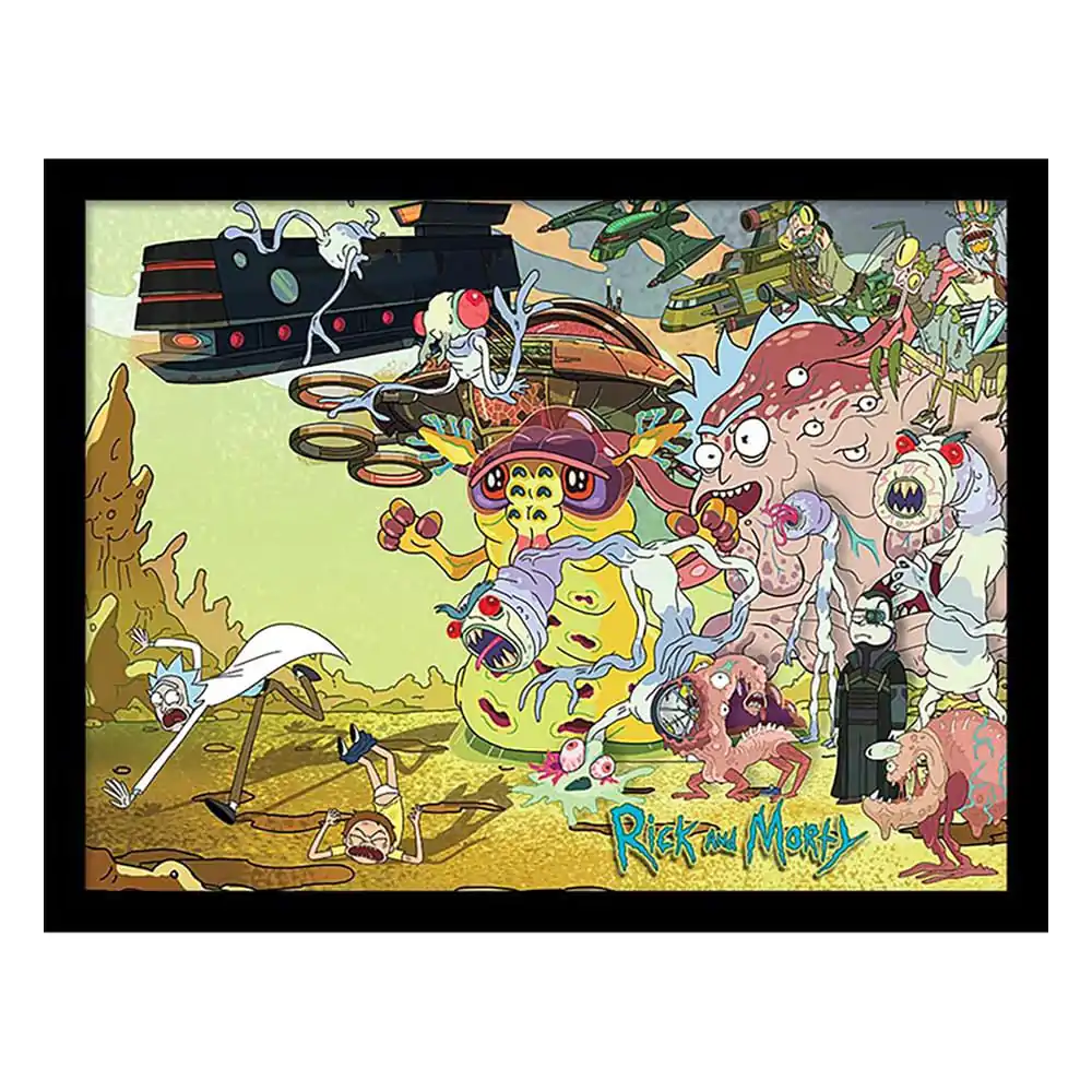 Rick and Morty Collector Print Creature Barrage keretezett poszter termékfotó