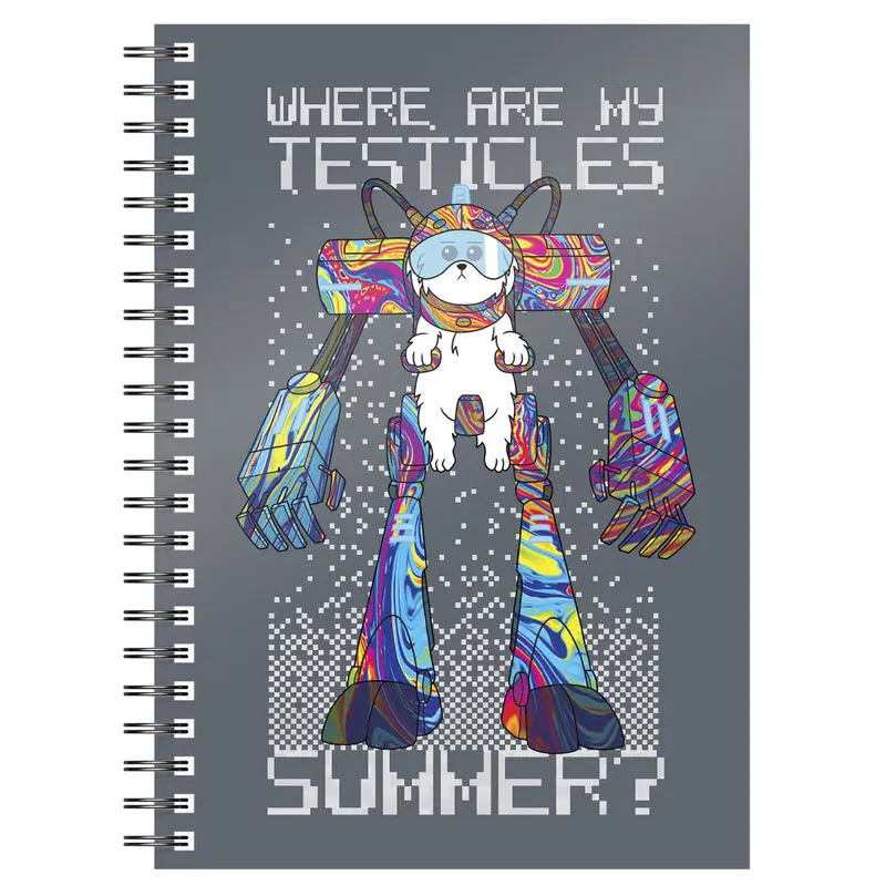 Rick és Morty Where Are My Testicles A5 jegyzetfüzet termékfotó