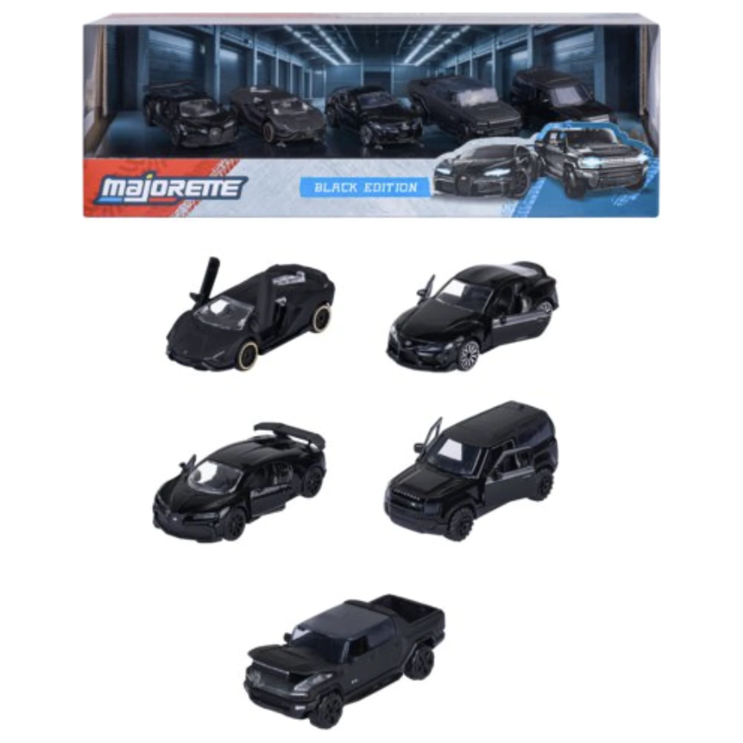 RIDE COOL Black Edition Pack of 5 Miniature Cars autó csomag 1:64 termékfotó