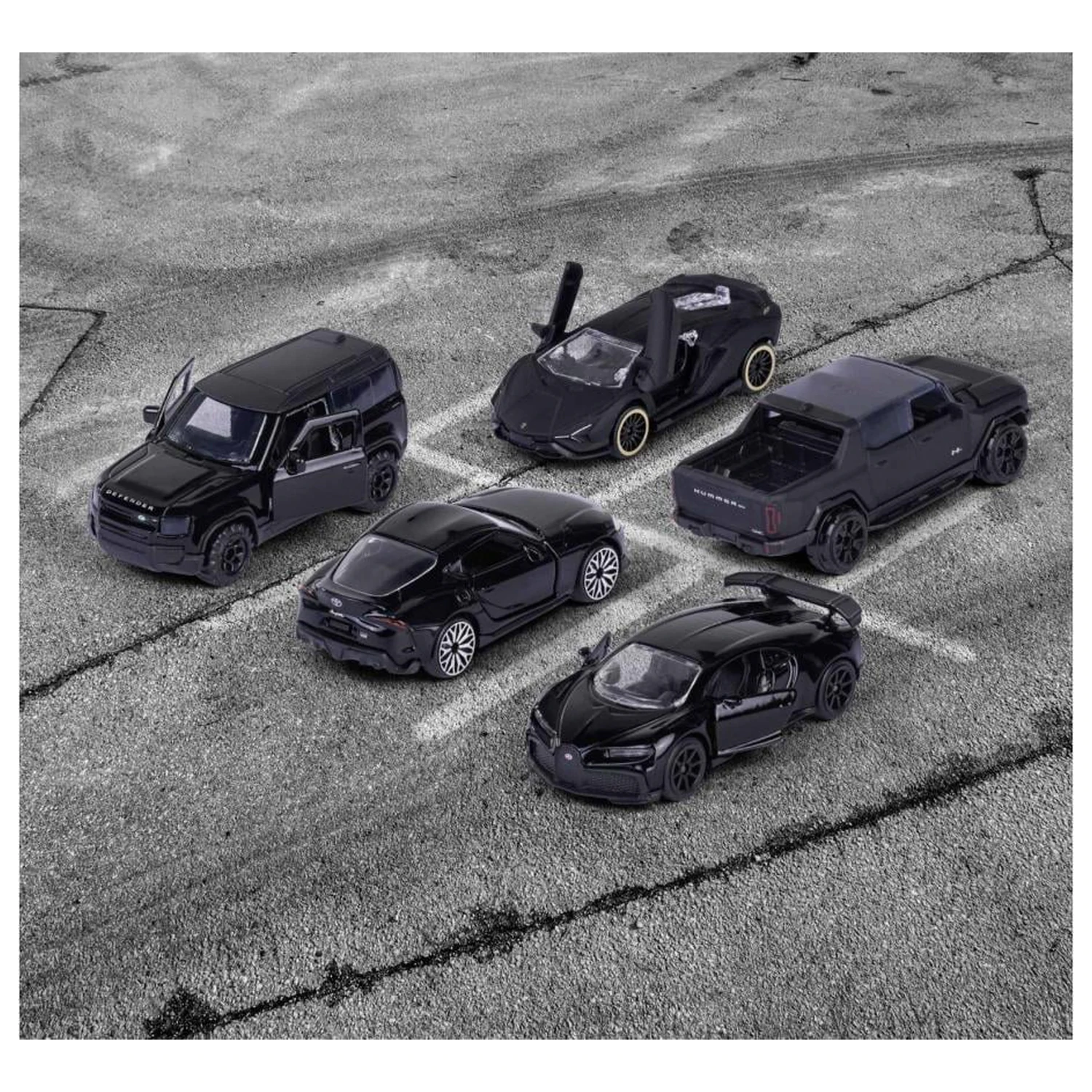 RIDE COOL Black Edition Pack of 5 Miniature Cars autó csomag 1:64 termékfotó
