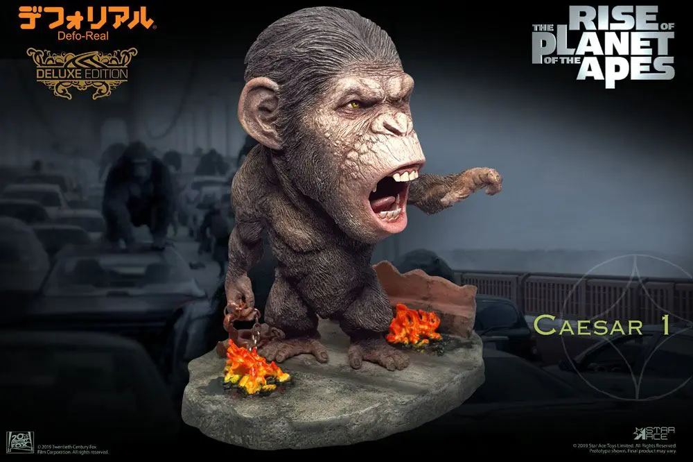 Rise of the Planet of the Apes Deform Real Series Caesar Chain Ver. Deluxe Soft Vinyl szobor figura 15 cm termékfotó