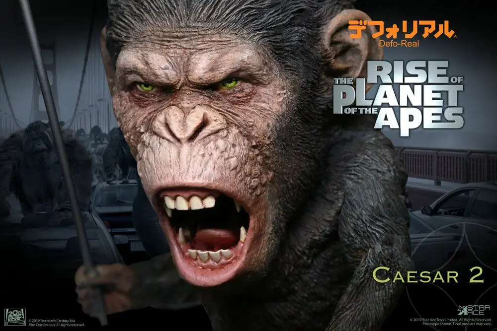 Rise of the Planet of the Apes Deform Real Series Caesar Spear Ver. Soft Vinyl szobor figura 15 cm termékfotó