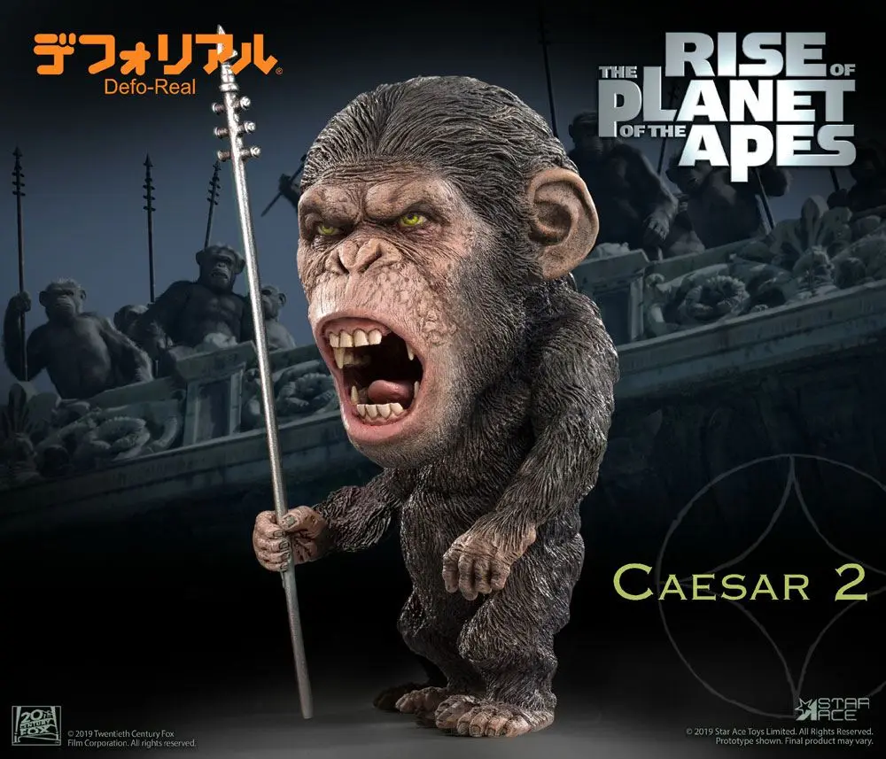 Rise of the Planet of the Apes Deform Real Series Caesar Spear Ver. Soft Vinyl szobor figura 15 cm termékfotó