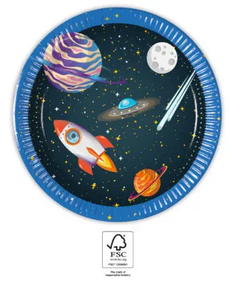Rocket Space, Űr papírtányér 8 db-os 20 cm FSC termékfotó