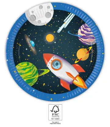 Rocket Space, Űr papírtányér 8 db-os 23 cm FSC termékfotó