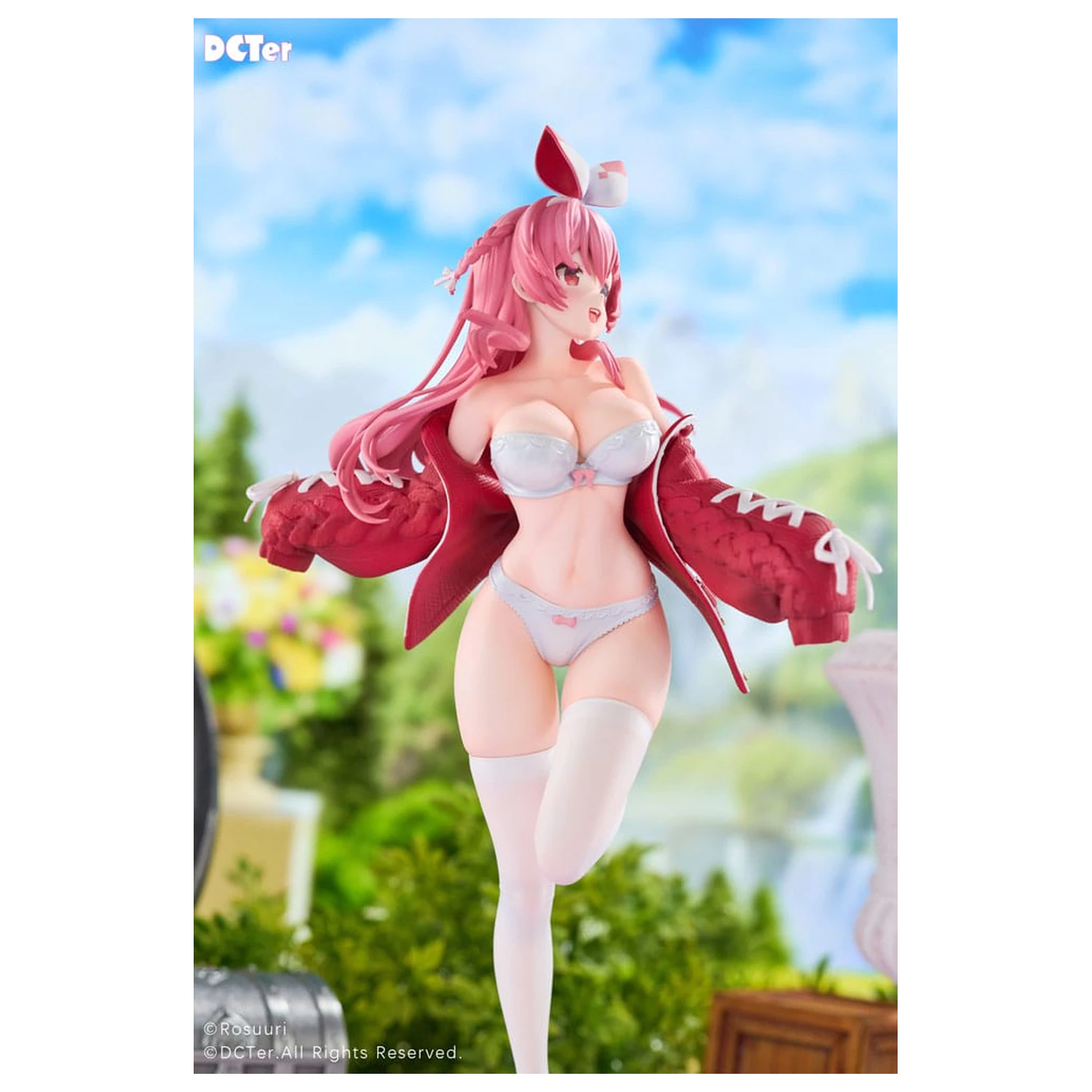Rosuuri Original Character 1/7 White Rabbit Rosu Swimsuit Ver. PVC szobor figura 25 cm termékfotó