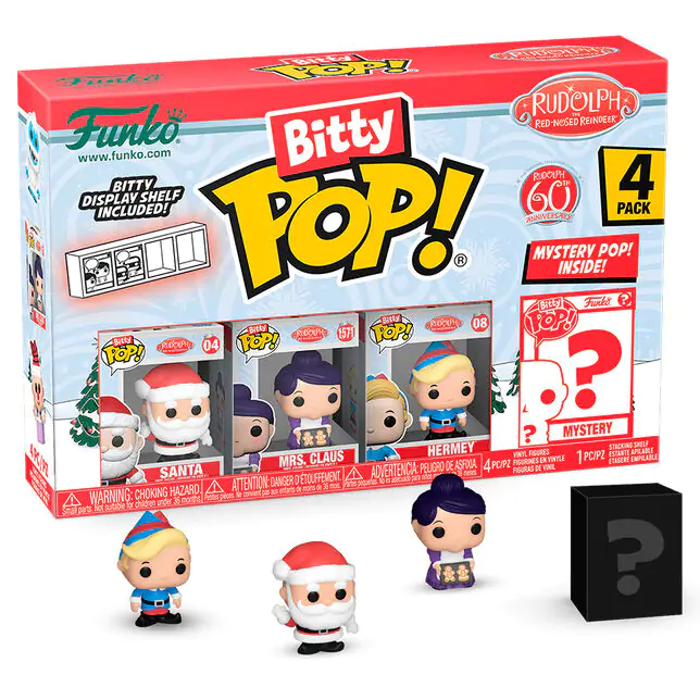 Rudolph Red Nosed Reindeer Funko Bitty POP 4 db-os figura csomag Santa termékfotó