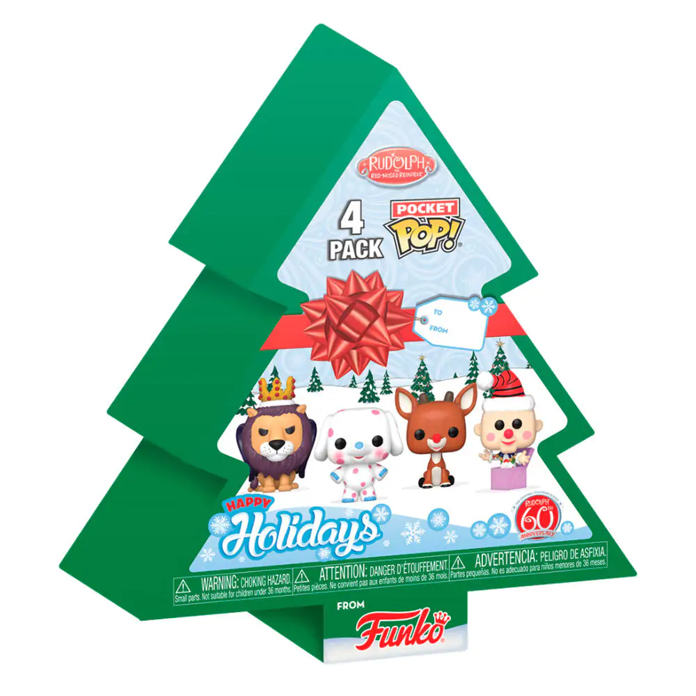 Rudolph Holiday 2024 Pocket Funko POP! Vinyl Schlüsselanhänger 4er-Pack Tree Holiday Box 4 cm termékfotó