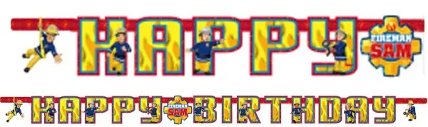 Sam a tűzoltó Happy Birthday felirat 180 cm termékfotó