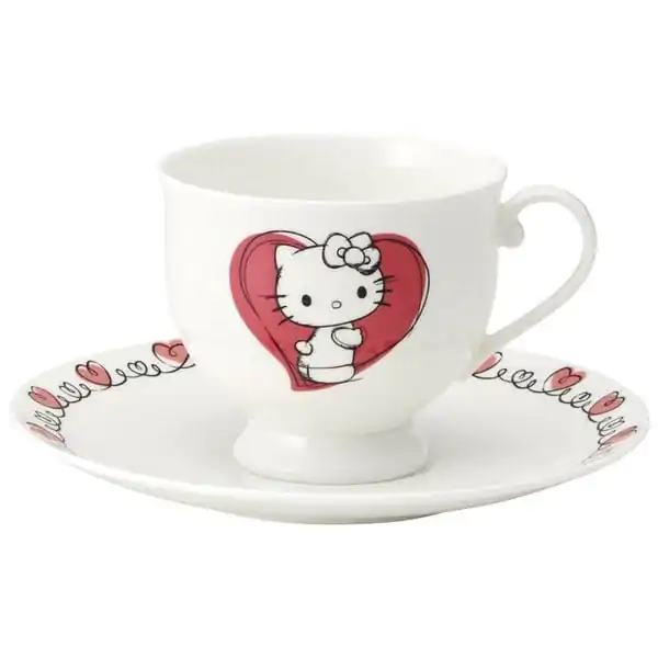 Sanrio Bone China Hello Kitty csésze és tányér készlet termékfotó
