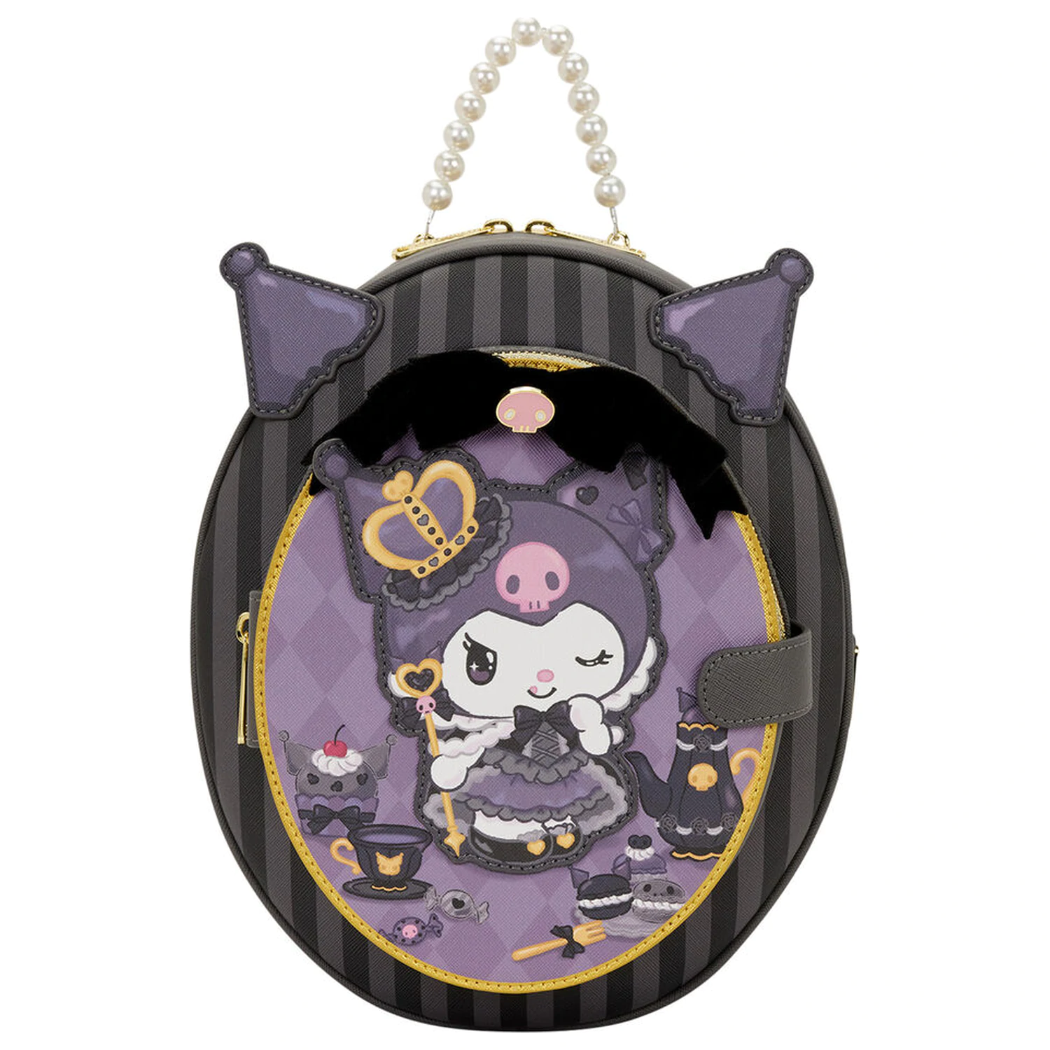 Loungefly Hello Kitty Kuromi 20th Anniversary táska hátizsák 28 cm termékfotó