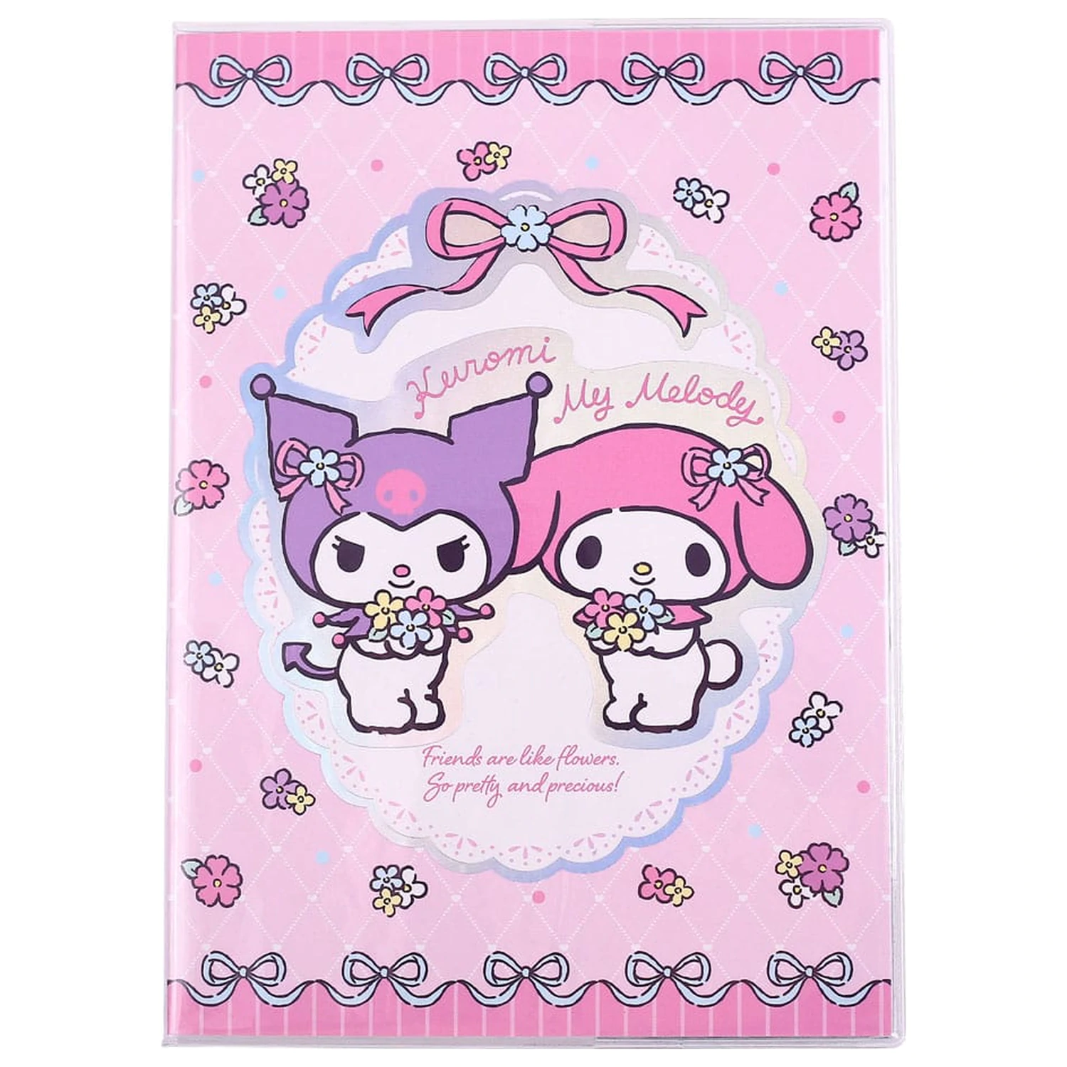 Sanrio Kuromi & My Melody Pastel Flower Holographic Checkered jegyzetfüzet  termékfotó
