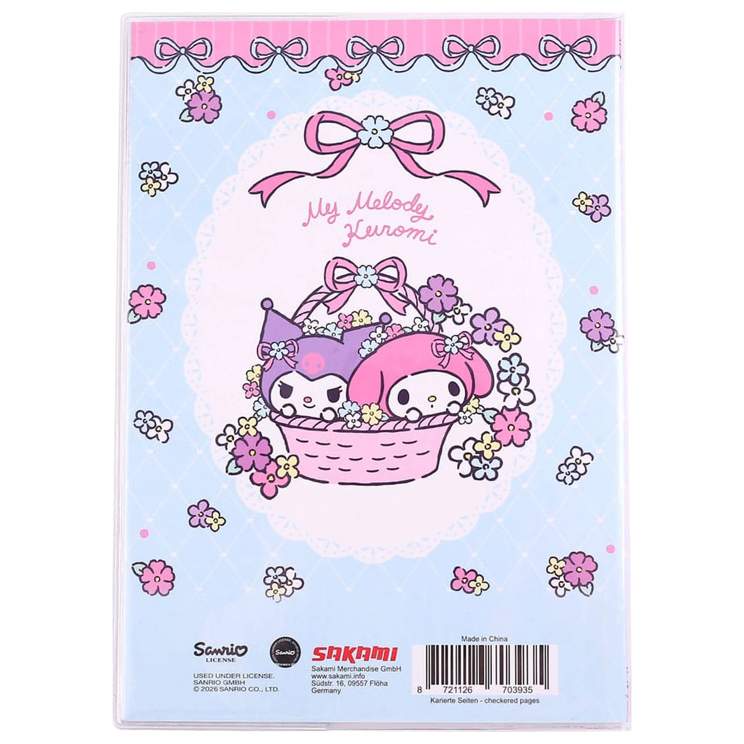 Sanrio Kuromi & My Melody Pastel Flower Holographic Checkered jegyzetfüzet  termékfotó