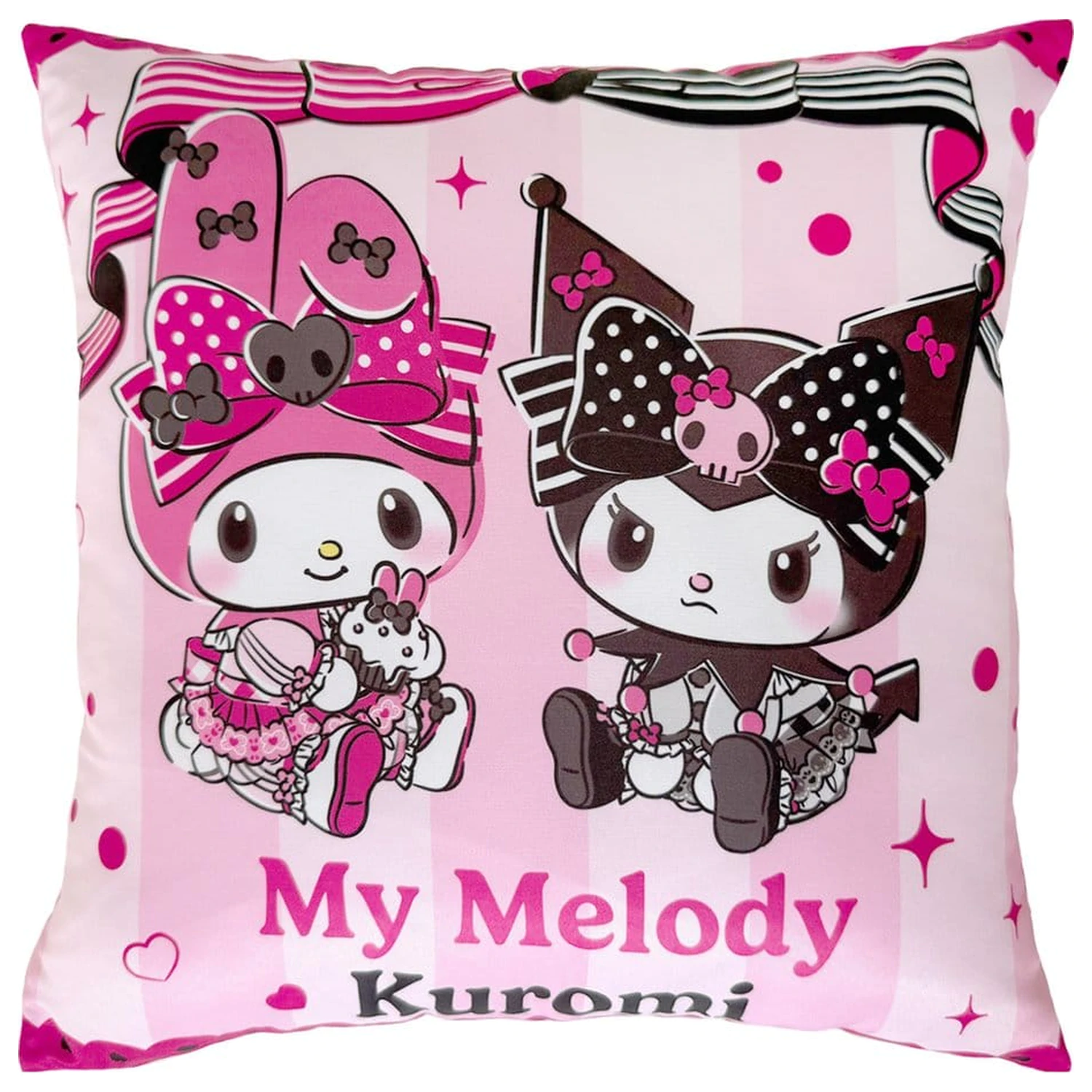 Sanrio Pink Black Party Series Kuromi & My Melody párna 35 x 35 cm  termékfotó