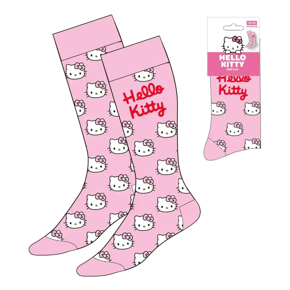 Sanrio zokni Hello Kitty Face Pink 36-43 termékfotó