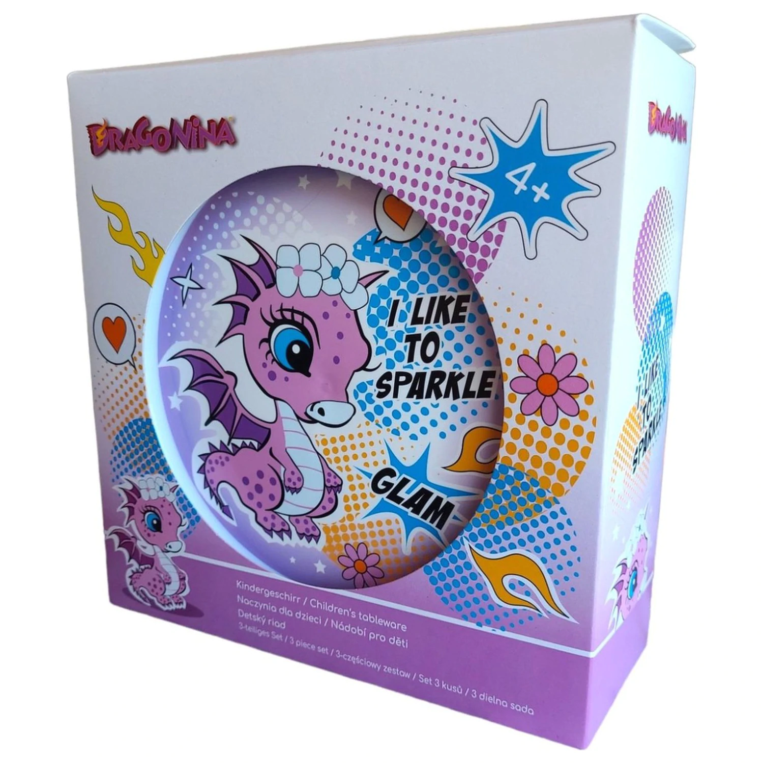 Sárkány Glam étkészlet, micro műanyag szett Dobozban termékfotó