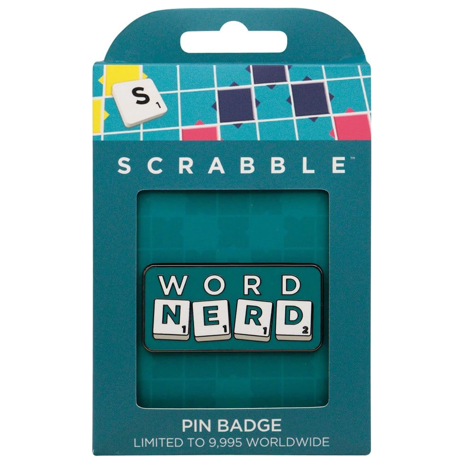 Scrabble kitűző Word Nerd Limitált kiadás termékfotó