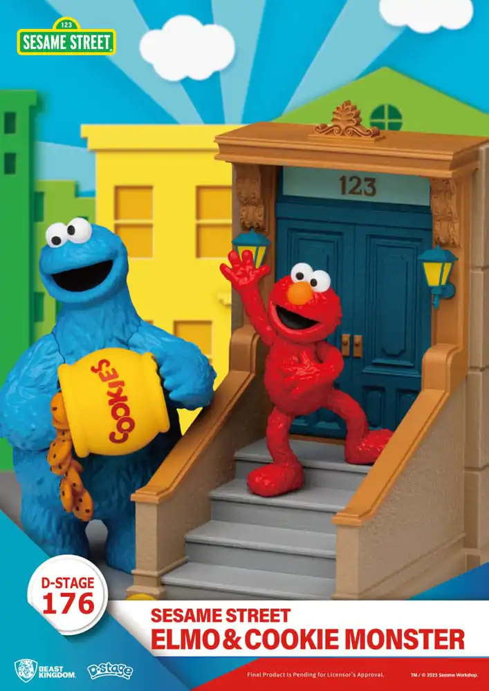 Sesame Street D-Stage Elmo & Cookie Monster PVC szobor figura 11 cm  termékfotó