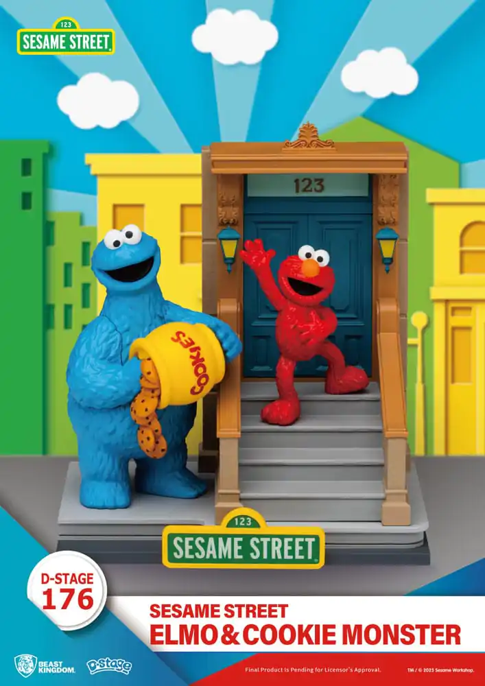 Sesame Street D-Stage Elmo & Cookie Monster PVC szobor figura 11 cm  termékfotó
