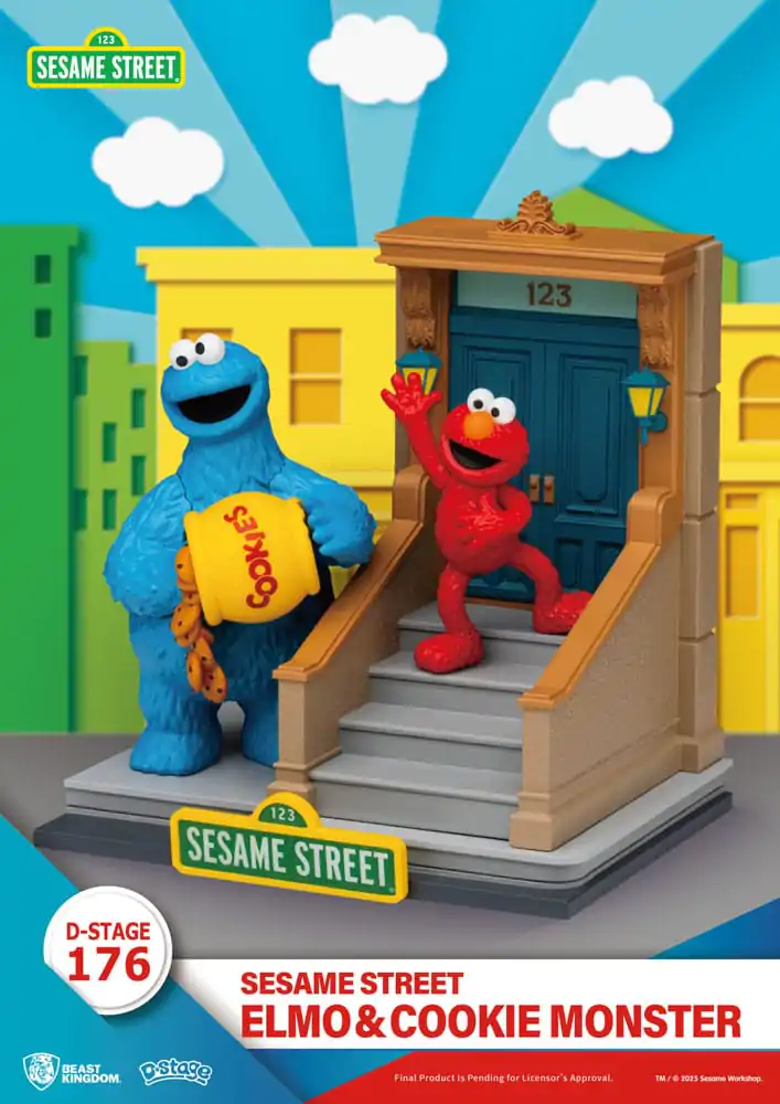 Sesame Street D-Stage Elmo & Cookie Monster PVC szobor figura 11 cm  termékfotó