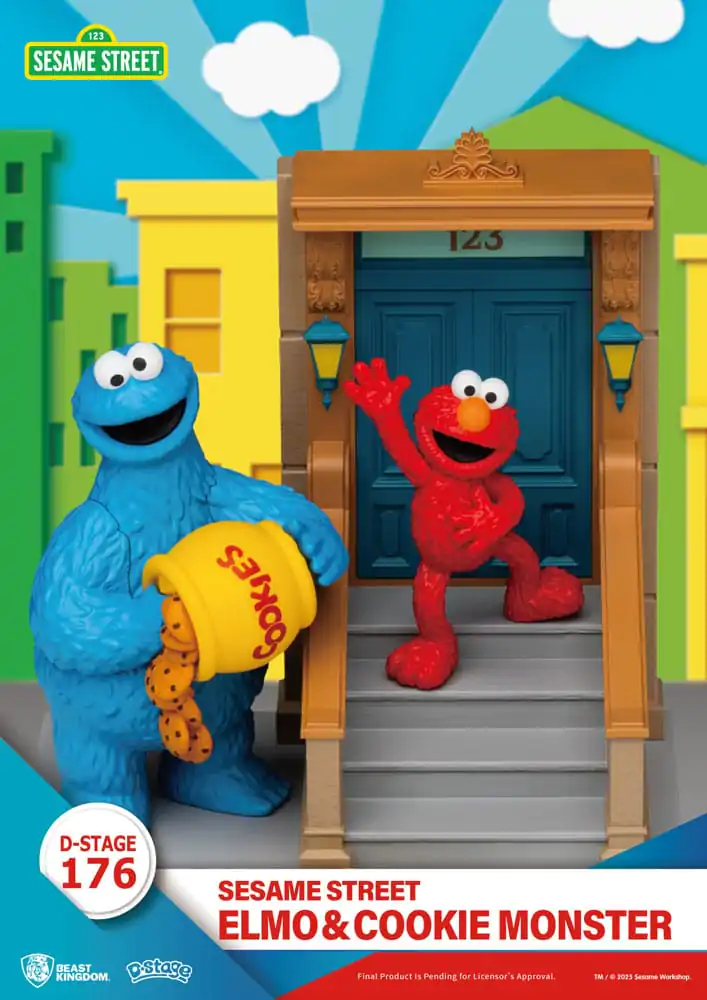 Sesame Street D-Stage Elmo & Cookie Monster PVC szobor figura 11 cm  termékfotó