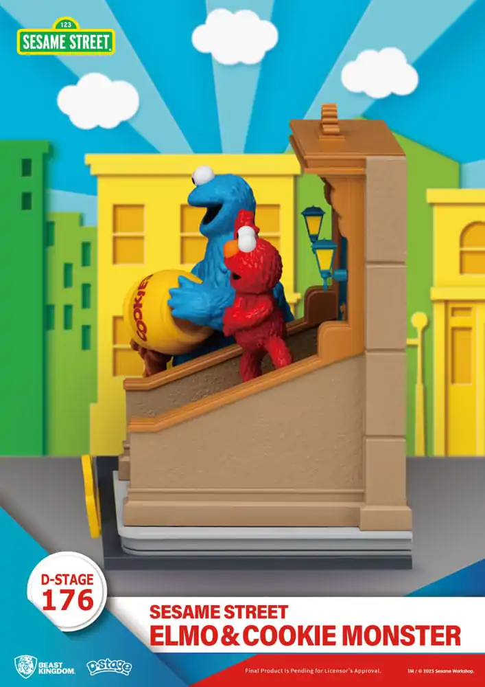 Sesame Street D-Stage Elmo & Cookie Monster PVC szobor figura 11 cm  termékfotó